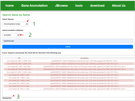 Gene Search Screenshot